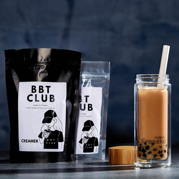 Original Milk Bubble Tea in Glass Fressko Flask with Bubble Tea Club products