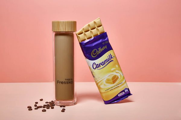 Caramilk coffee in Fressko TOUR glass flask