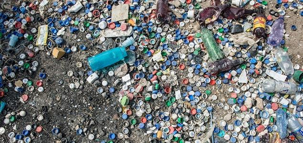 plastic bottles, trash